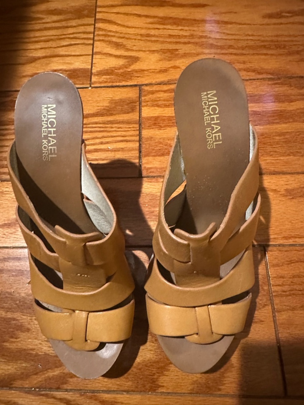 MICHAEL Michael Kors Tan Leather Slide Heels